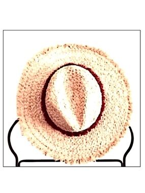 NWT Raffia Straw Sun Hat with Frayed Edges